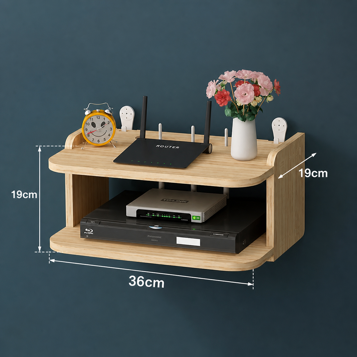 Support WiFi décoratif en bois