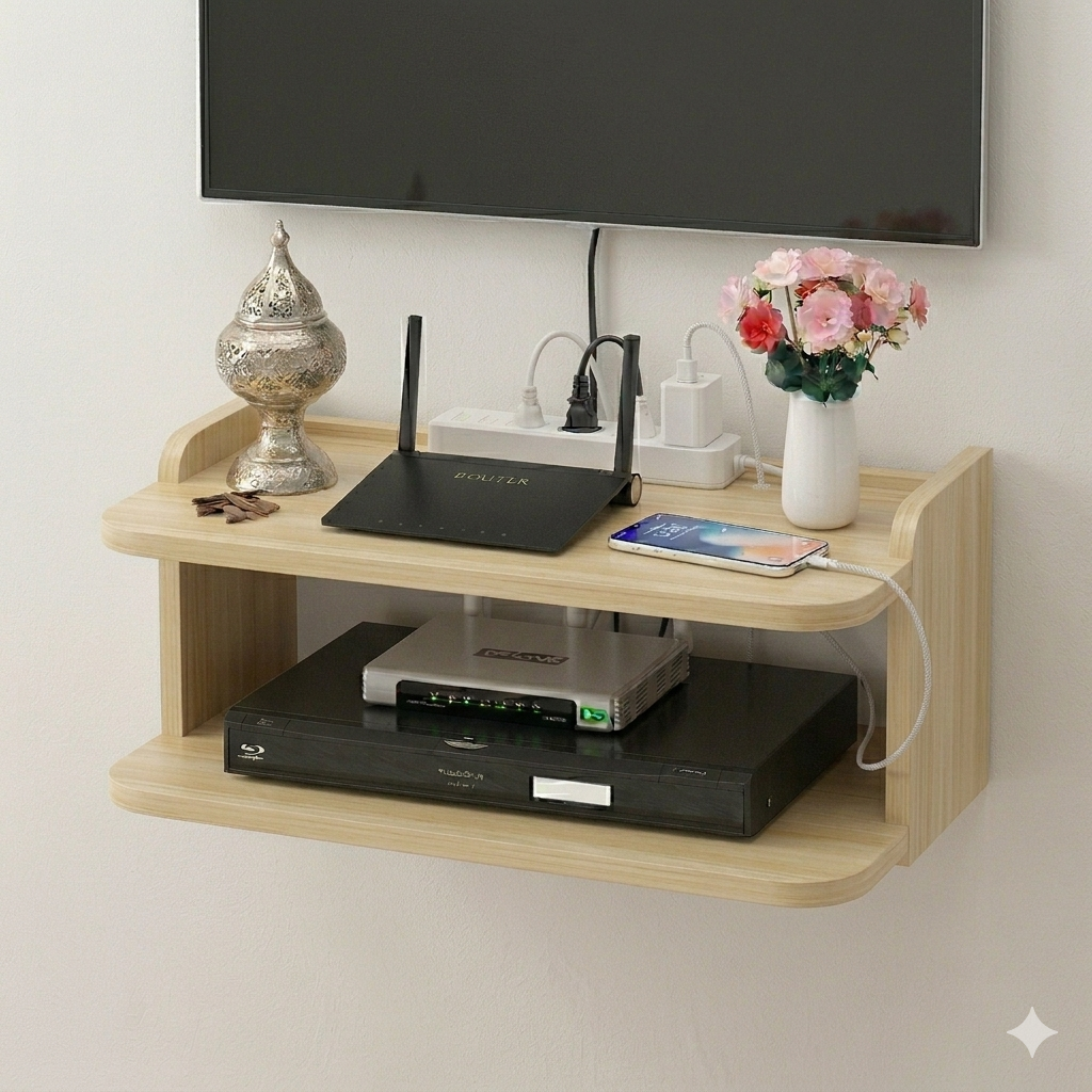 Support WiFi décoratif en bois